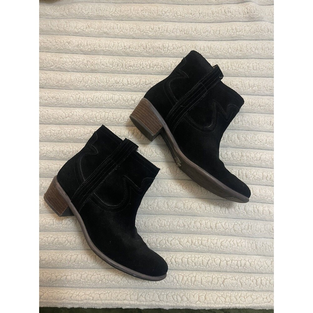 Lucky Brand Women's Ankle Boot Black Short Pull On Suede Sz 8.5